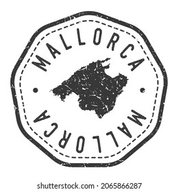 Majorca, Balearic Islands, Spain Map Stamp Retro Postmark. Silhouette Postal Passport. Seal Round Vector Icon. Badge Vintage Postage Design.