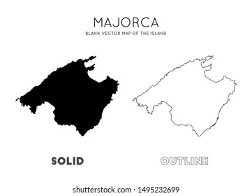 Majorca map. Blank vector map of the Island. Borders of Majorca for your infographic. Vector illustration.