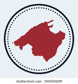 Majorca round stamp. Round logo with island map and title. Stylish minimal Majorca badge with map. Vector illustration.