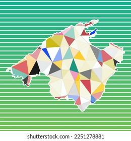 Majorca vector illustration. Majorca design on gradient stripes background. Technology, internet, network, telecommunication concept. Cool vector illustration.