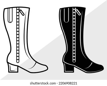 Majorette Boots SVG Printable Vector Illustration