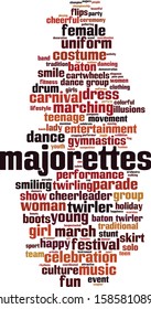 Majorettes word cloud concept. Collage made of words about majorettes. Vector illustration 