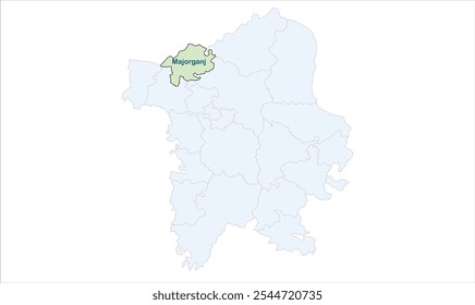 Mapa de Majorganj, Distrito de Sitamarhi, Estado de Bihar, República da Índia
