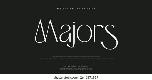 Majors Minimal, Luxury font alphabet logo. Typography Beauty fashion elegant western classic letters serif fonts decorative wedding vintage logos. vector illustration  