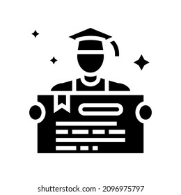 majors student glyph icon vector. majors student sign. isolated contour symbol black illustration