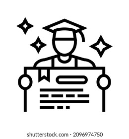 majors student line icon vector. majors student sign. isolated contour symbol black illustration