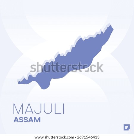 MAJULI District Map, Assam, India – Editable Vector Outline.