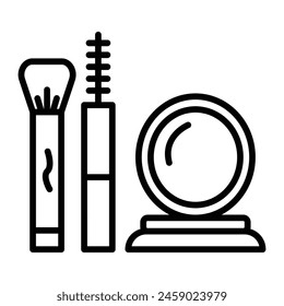 Mak Up Vector Line Icon Design