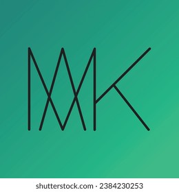 Tipografía de palabras MAK Diseño que muestra el logotipo combinado entre sí 