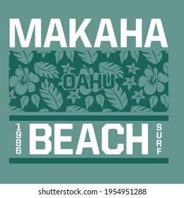 Makaha Beach Vector Tee Shirt Design