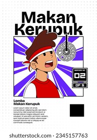 Makan Kerupuk. Translation: Eating Crackers. Poster Template