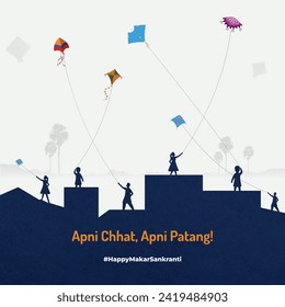 makar sankrant creative | Real estate Makar sankranti | Makar sankranti Creative | Apni chhat, Apni Patang Creative Concept