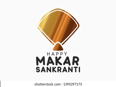 Makar Sankranti. Background with colorful kite for festival of India