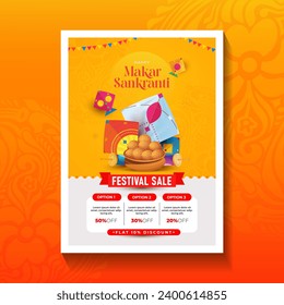Makar Sankranti Festival Sale, Offer Poster Design Layout Template