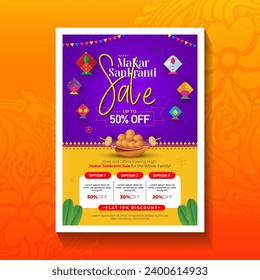 Makar Sankranti Festival Sale, Angebot Poster Design Layout Vorlage