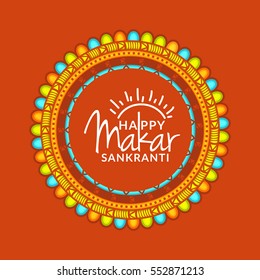 Makar Sankranti Greeting Card Background.