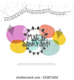 Makar Sankranti Greeting Card Background.