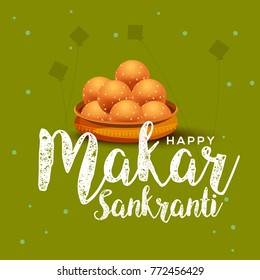 Makar sankranti greeting card background.