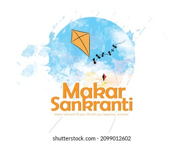 Makar Sankranti Hindu Harvest Festival With Colorful Kites For Festival Of India