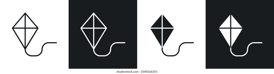 Makar sankranti icon set. Vector symbols in black and white colors.