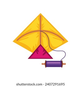 makar sankranti indian kite illustration isolated