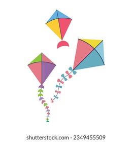 Makar sankranti Kite-Illustration, Vektorgrafik-Flachdesign