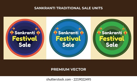Makar Sankranti Offer Banner Design, Sankranti Pongal Festival Sale. Multi Colour Kites Illustration for social media, banner, ads, poster, card and other designs.