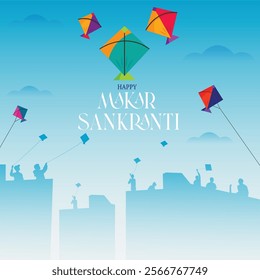 Makar Sankranti, the religious festival of South India. Makar Sankranti design elements with Happy Makar Sankranti typography
