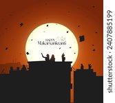 Makar Sankranti Sunset Bliss Rooftop Kite Flying in the Glowing Dusk