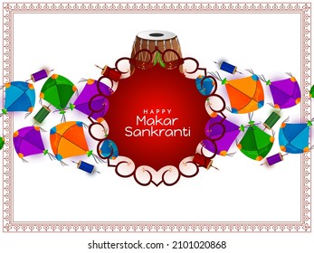 Makar Sankranti traditional Indian festival background design vector