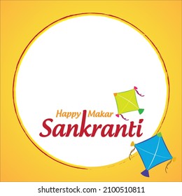 Makar Sankranti Vector saluda con cometa