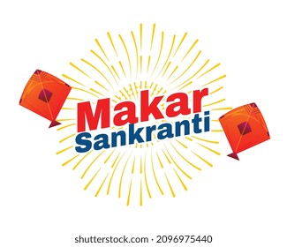 makar sankrantu background with flying kites