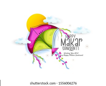 Makara Sankranti Or Sankranti. Hindu Harvest Festival,flying Kit, Posters, Flyers, Cards, Brochures, Covers.