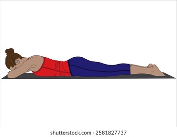 Makarasana crocodile pose yoga vector