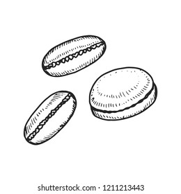 Makaron cookie icon. isolated drawing object