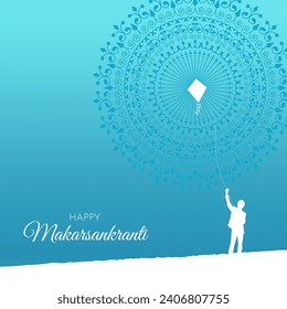 Makarsankranti Traditionelle Post mit Mandala Vector
