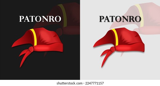 Makassar traditional hat called patonro hat ethnic culture indonesia handrawn illustration