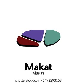 Makat map vector illustration modern, illustrated Map of Kazakhstan element graphic illustration design template