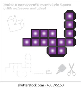 Make the 1 out of 9 paper craft geometric figure with scissors and glue!