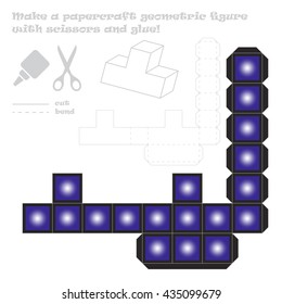 Make the 3 out of 9 paper craft geometric figure with scissors and glue!