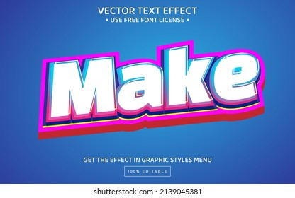 Make 3D editable text effect template