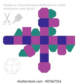 Make a 3d geometric figure with
scissors and glue!