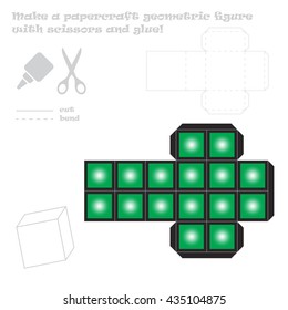 Make the 4 out of 9 paper craft geometric figure with scissors and glue!