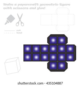 Make the 4 out of 9 paper craft geometric figure with scissors and glue!