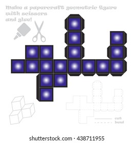 Make the 6 out of 9 paper craft geometric figure with scissors and glue!