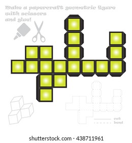 Make the 6 out of 9 paper craft geometric figure with scissors and glue!