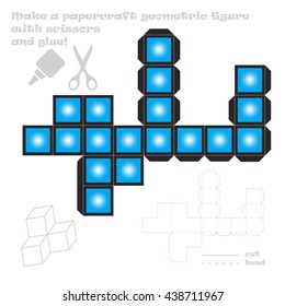 Make the 6 out of 9 paper craft geometric figure with scissors and glue!