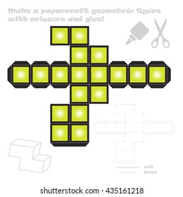 Make the 7 out of 9 paper craft geometric figure with scissors and glue!