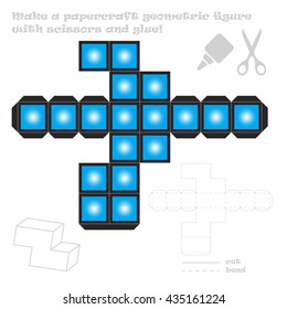 Make the 7 out of 9 paper craft geometric figure with scissors and glue!