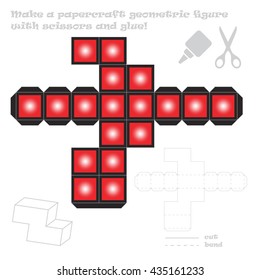 Make the 7 out of 9 paper craft geometric figure with scissors and glue!